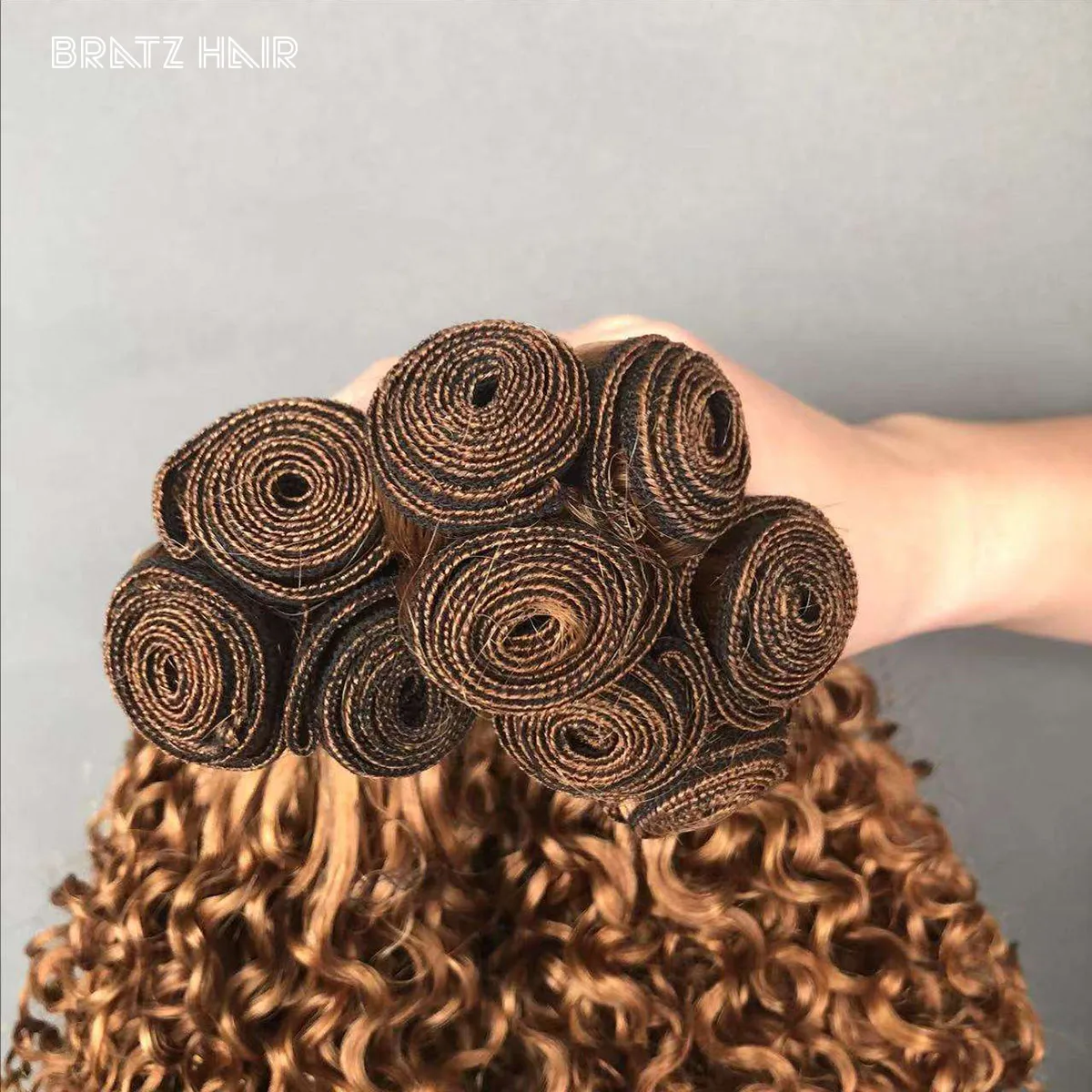 Super dubbelgetrokken Sdd Pissy krullend menselijk haarbundel 1pc 100gram 100% menselijk haar blond 13x4 frontale 4x4 sluiting voor pruik maken