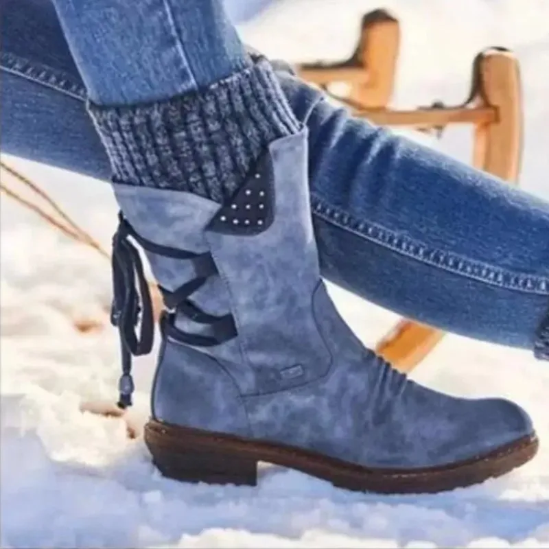 

High Quality Women Winter Mid-Calf Boots Winter Shoes Ladies Fashion Snow Boots Shoes Thigh High Suede Warm Botas Snow Boots