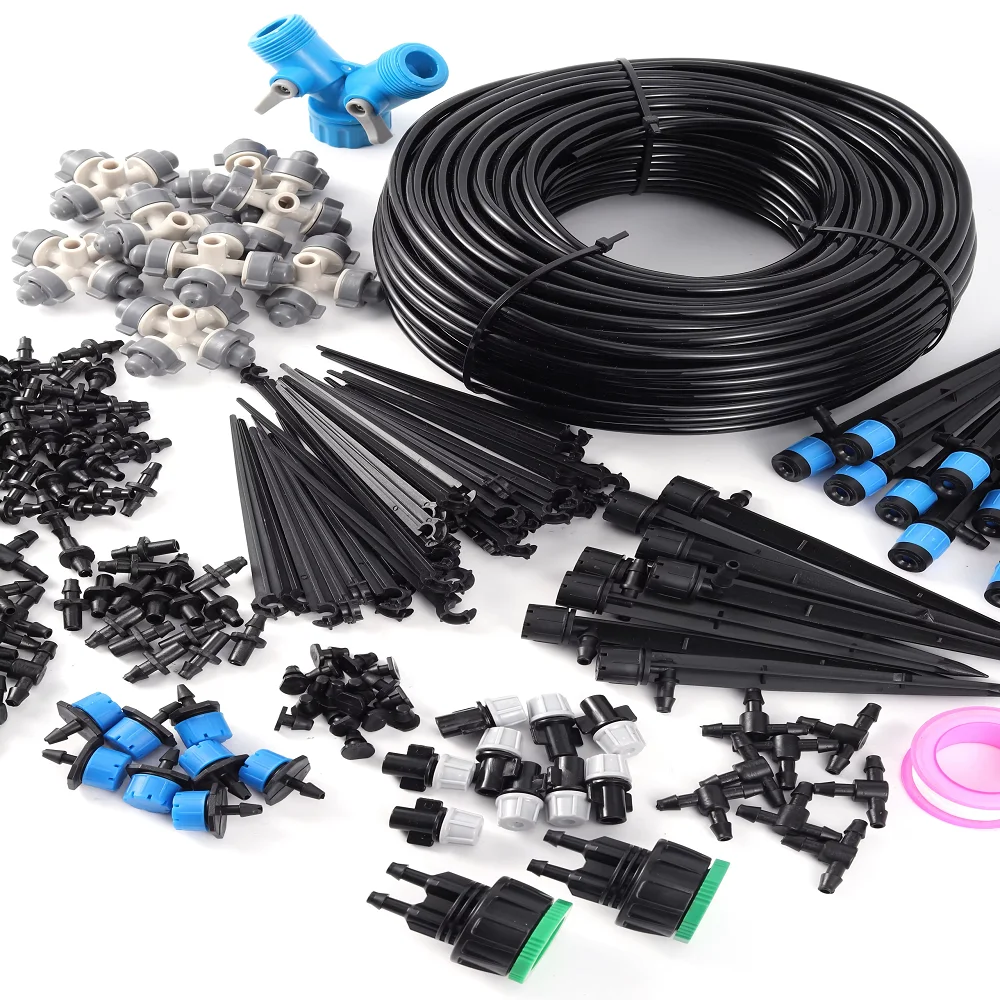 10m To 40m 4/7mm Hose Garden Pot Irrigation Set, Automatic Programmable Watering Timer, Ground Sprinkler, Various Accessories