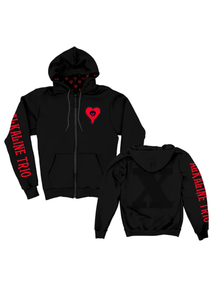 

Мужская толстовка Alkaline Trio Tarot Punk в американском стиле, модная, хлопковая, с капюшоном, на молнии, свободного кроя, с цифровой прямой печатью, с длинными рукавами