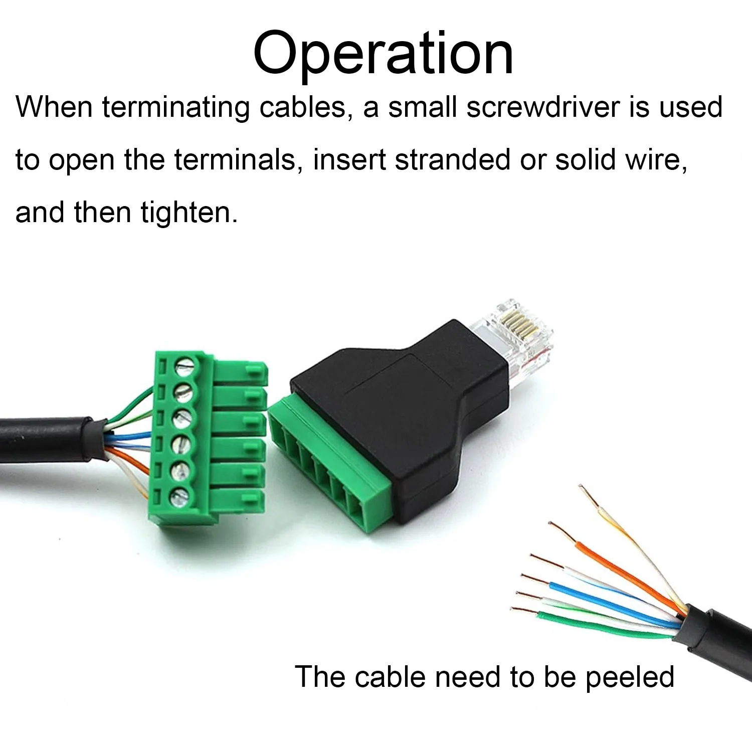 1pc Ethernet 6P6C RJ12 Male with Terminal Plug Modular 6 Pin Screw Terminal Block Connector CCTV Adapter Phone Line Adapter