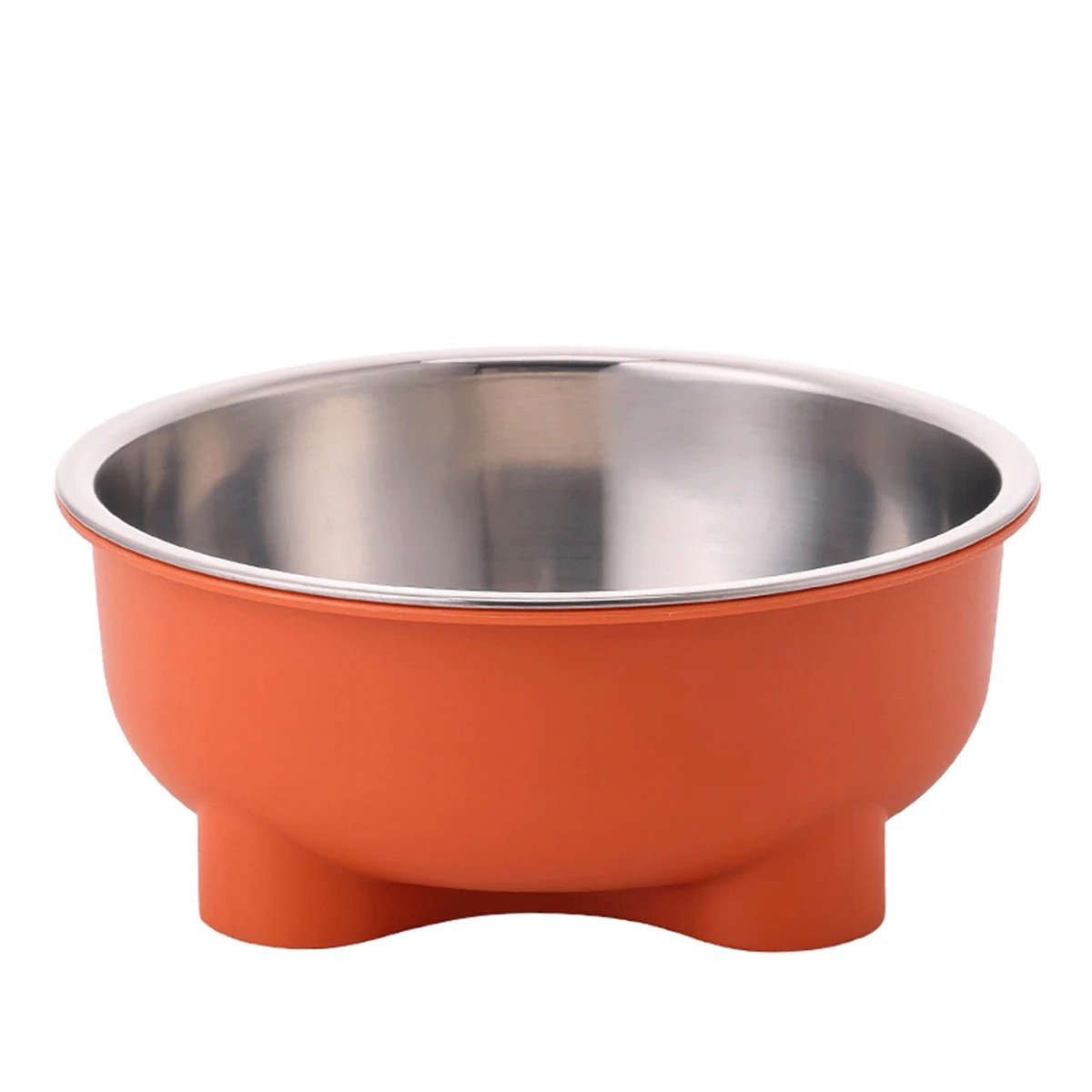 1PC Four-Legged Solid Color Stainless Steel Pet Dog Bowl And Cat Bowl For Indoor And Outdoor Use