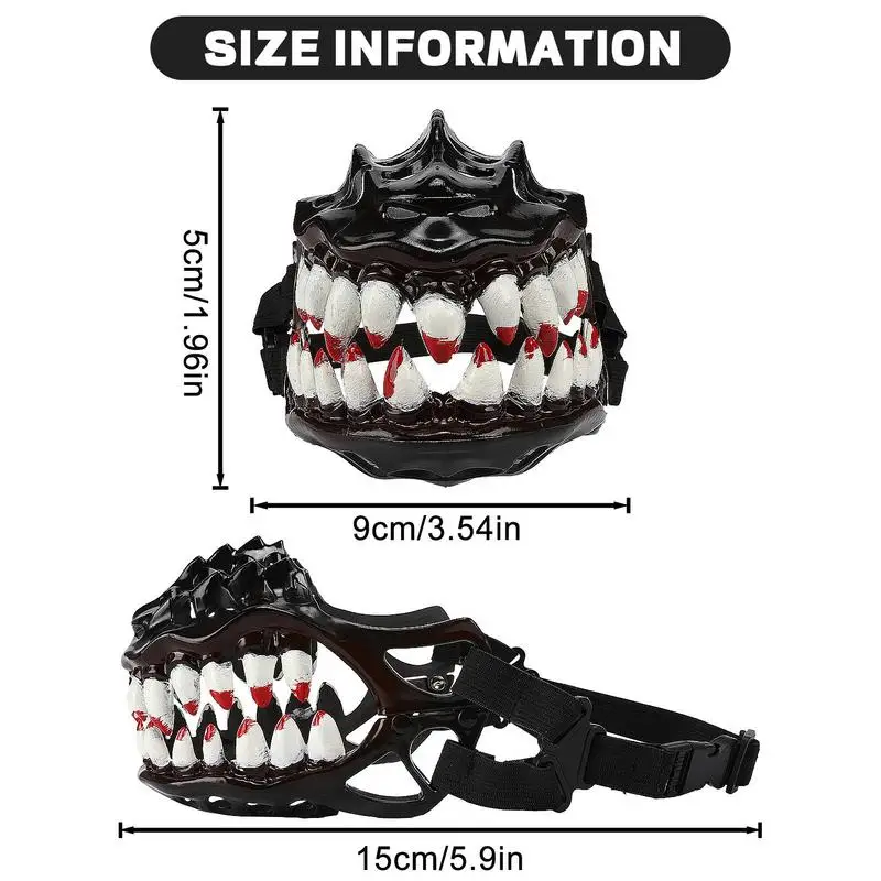 Scary Dog Muzzle With Teeth Spooky Prop Large Teeth Dog Muzzle Spooky Prop For Halloween Adjustable Hilarious Werewolf Muzzle