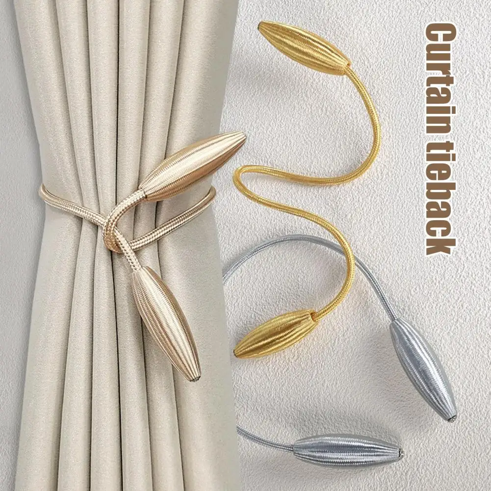 Curtain Ties Rope Curtain Hooks Curtain Tie Backs Twist Tie Set Bendable Rope Holdback for Drapes Flexible No Drill for Room
