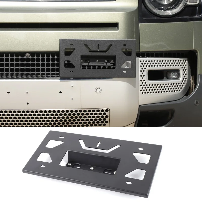 

Aluminum Alloy Front Bumper Side-Mount License Plate Holder For 2020-2025+ Land Rover Defender （Japan ） Car IAccessories
