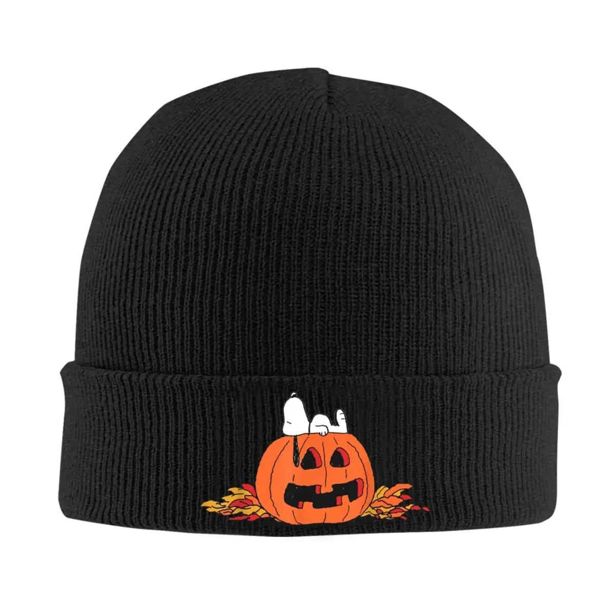 Peanuts Snoopy Lantern Halloween Beanie Hats Casual Caps Female Male Gym Knitting Hat Autumn Winter Pattern Warm Beanie Hat