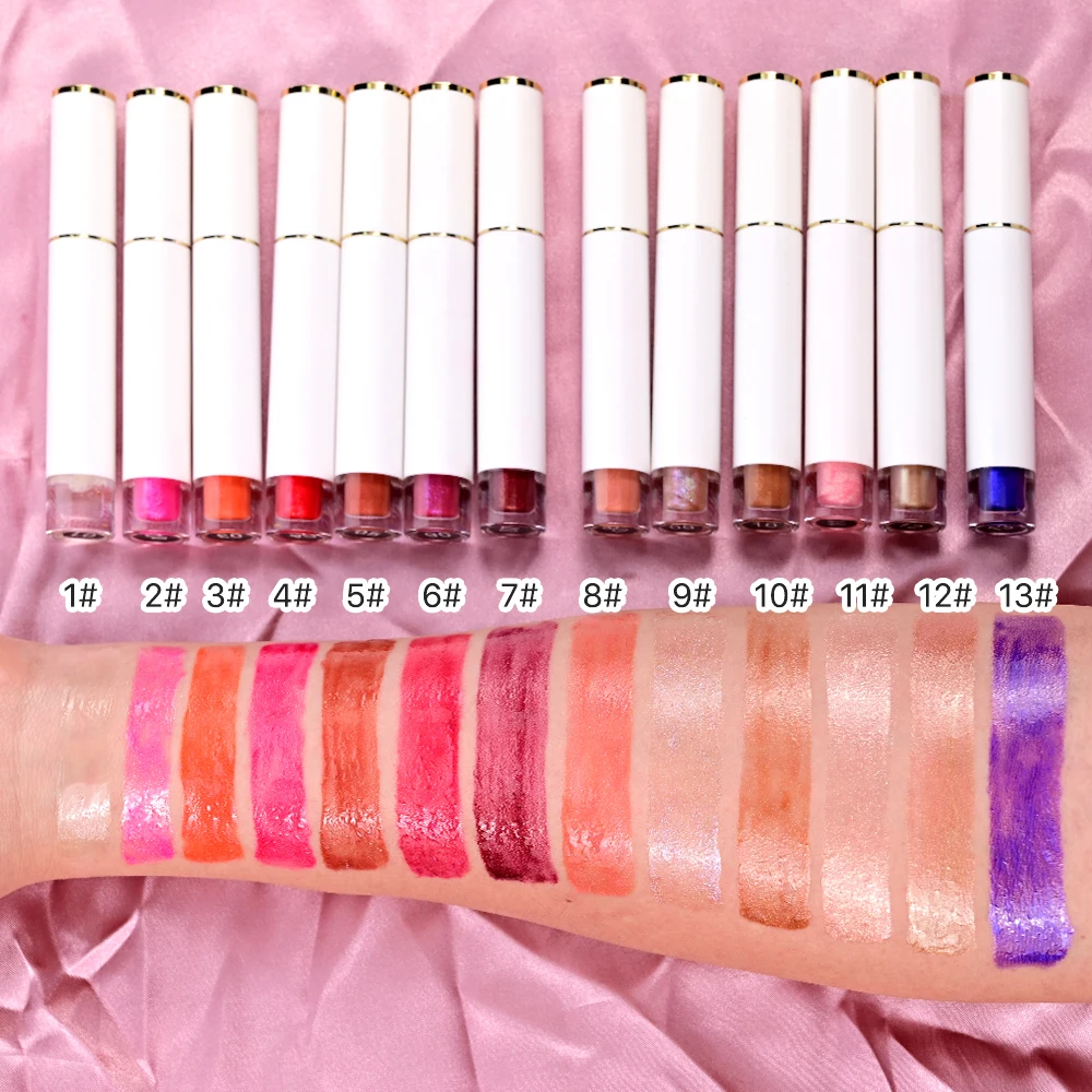 

Lip Glosses Wholesale Bulk Free Private Label Lipgloss Pigmented Nude Lip Gloss Print Logo Plumping Shiny Shimmers