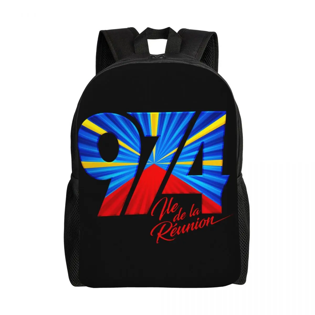 Custom 974 Reunion Island Logo Backpacks for Women Men Waterproof School College Reunionese Proud Bag Print Bookbags