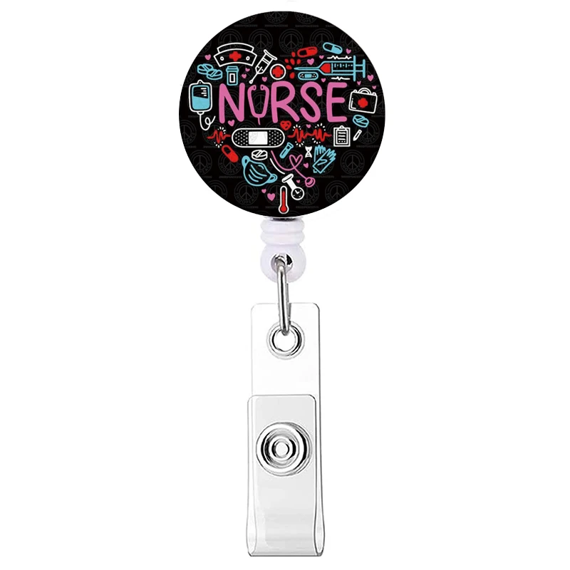 1PC Krankenhaus Krankenschwester Versenkbare Abzeichen Clip Arzt ID Karte Halter Reel für Namensschild Abzeichen Halter Bürobedarf Schnalle – Detail 19