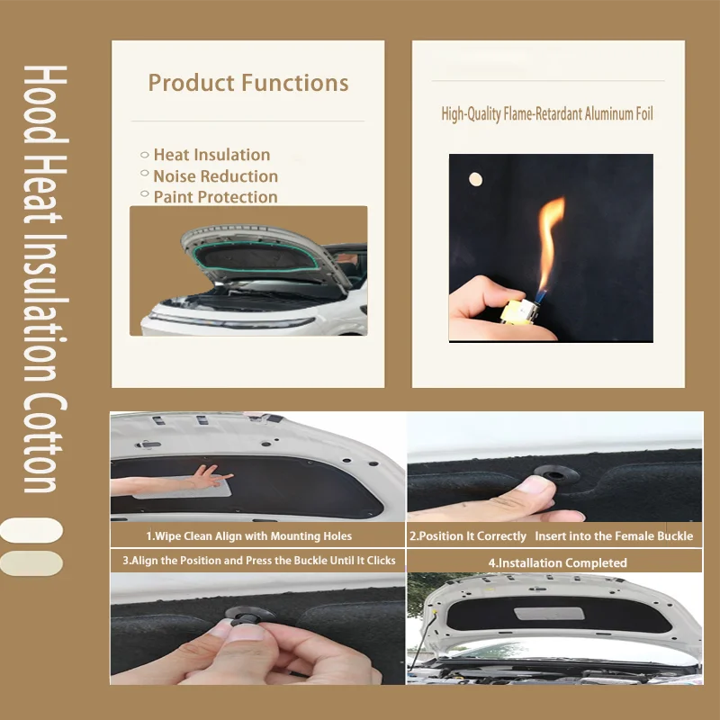 Front Hood Engine For Skoda Karoq NU7 2017 2018 2019 2020 2021 2022 2023 2024 Flame Retardant Sound Insulation Mat Accessories view 3