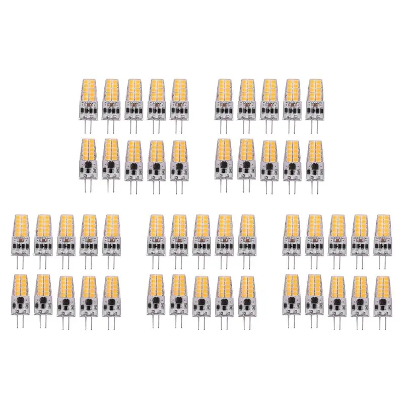 A96K-50PCS G4 LED Bulb AC/DC12V-24V 3W LED G4 Light 20LED 360 Angle Light 2835SMD Replace 30W Halogen Lamp,Warm White