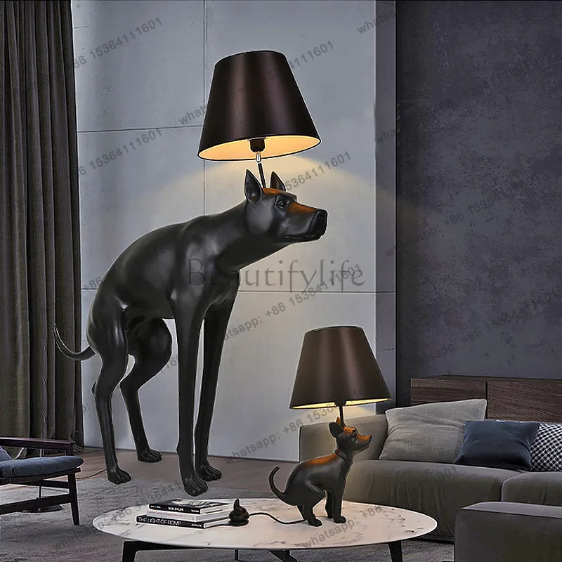 Resin simple living room bedroom study art animals little black dog