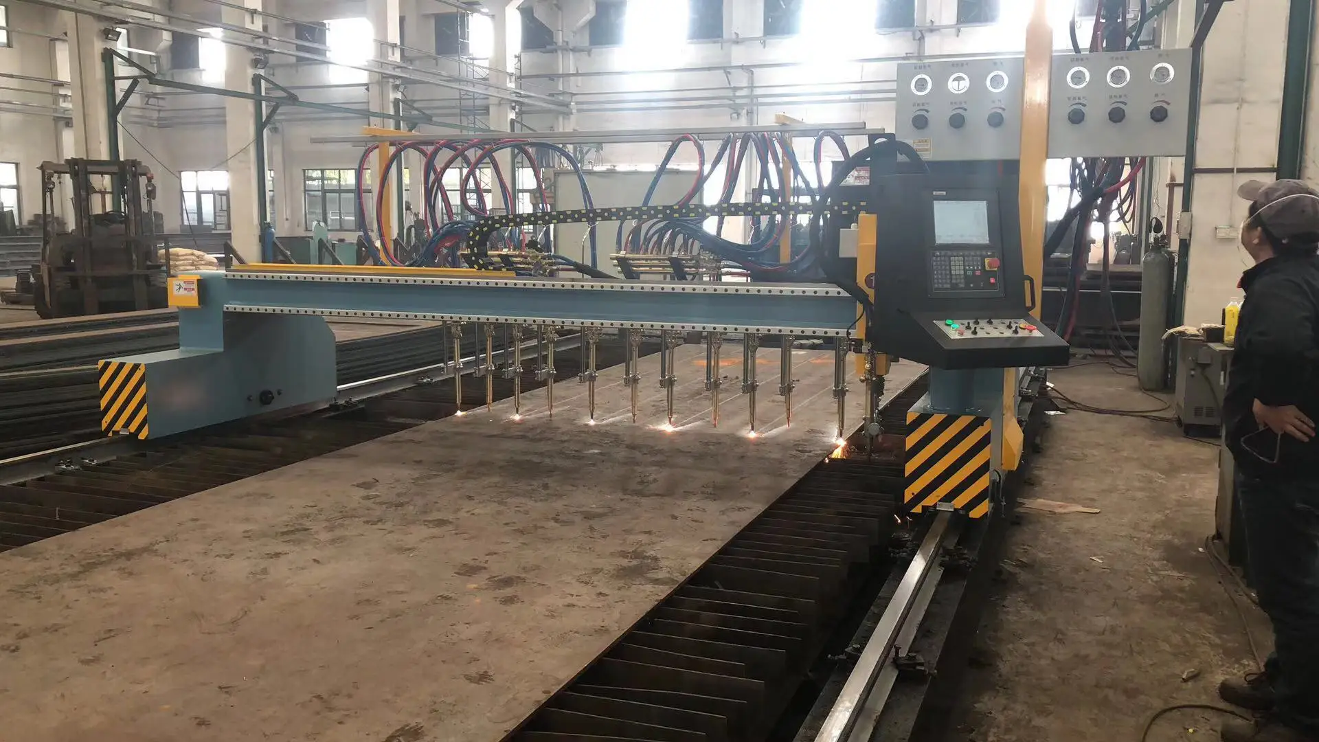 Gantry CNC Fine Plasma Oxyfuel Oxy Flame Straight Strips Cutting Machine for H Beam Welding Production Line