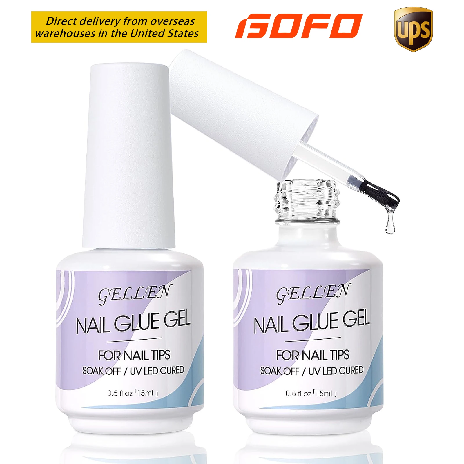 

GELLEN 3 in 1 Nail Gel and Base Coat Polygel Kit for Acrylic Nails Press on Tips 15ML Super Strong Strengthener Glue 2PCS Set