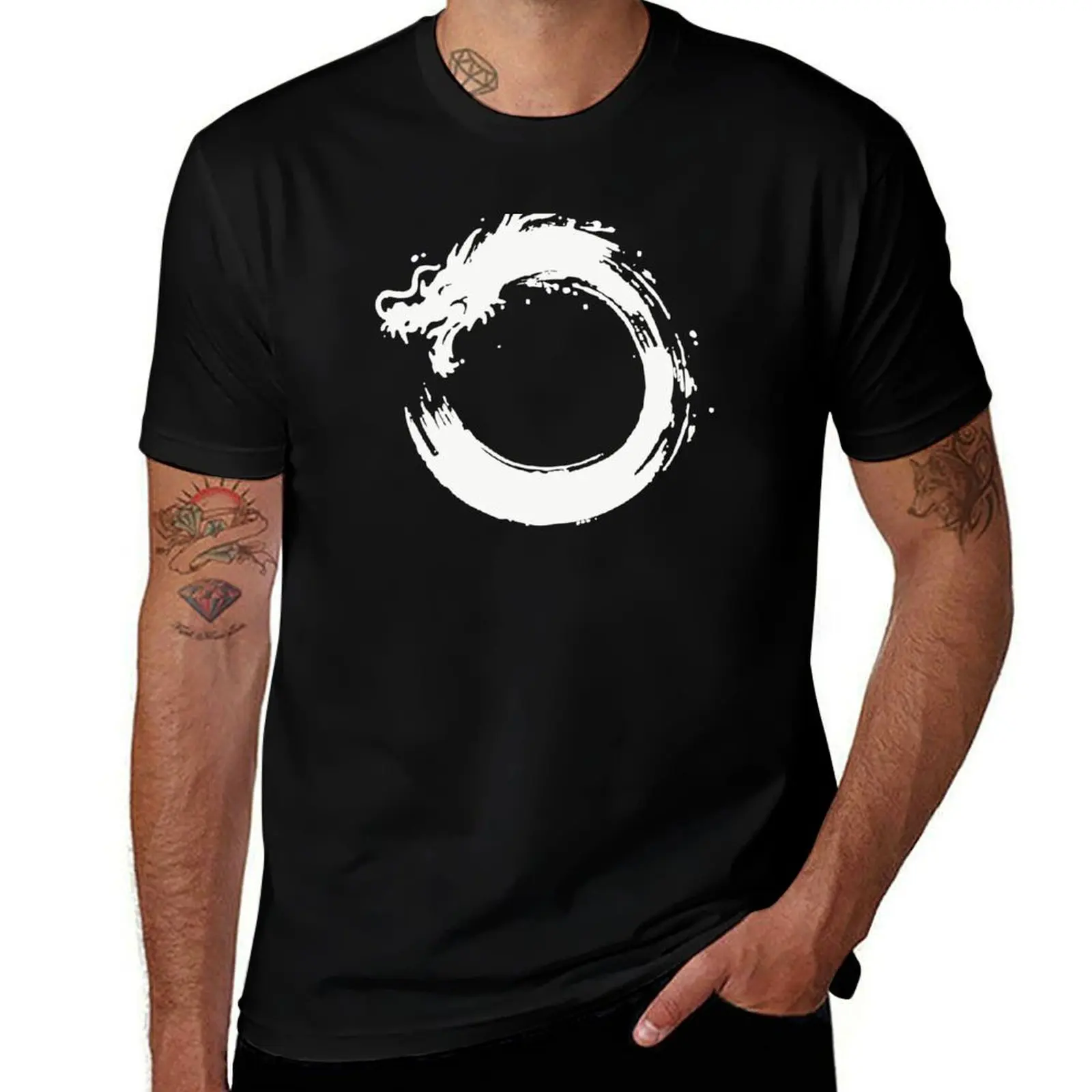 

Футболка Enso Dragon (белая) мужская хлопковая футболка с принтом для мужчин футболка