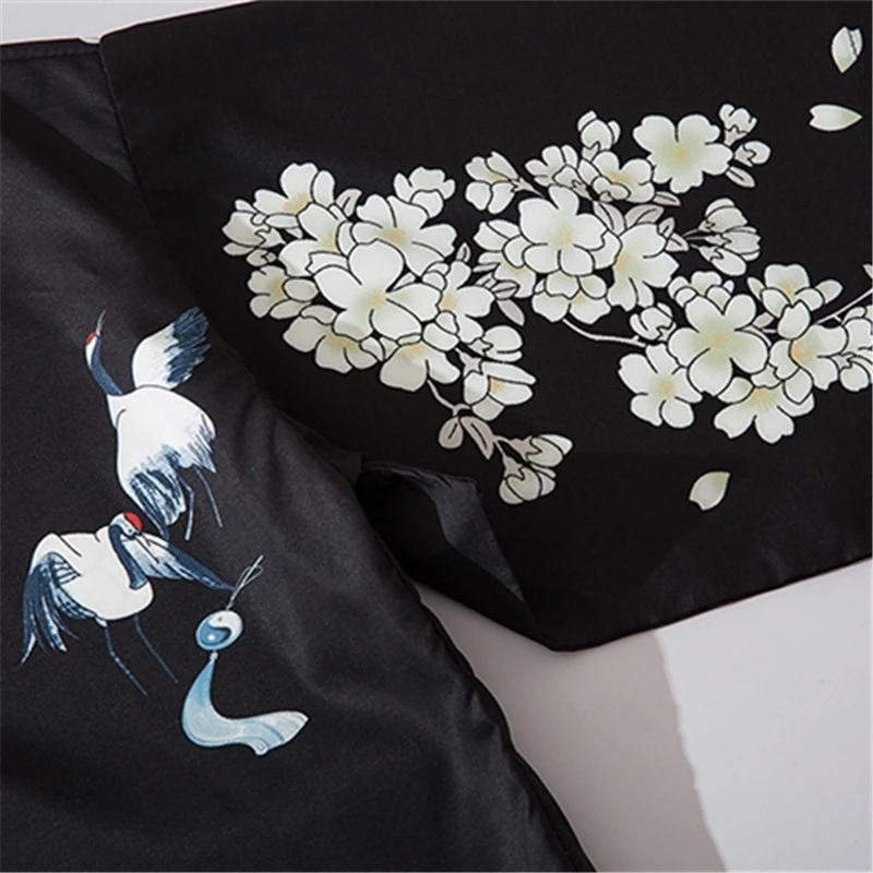 بلوزة كيمونو سوداء عصرية جديدة لعام 2025 للنساء والرجال ملابس فضفاضة هاراجوكو يابانية للجنسين كيمونو للشاطئ #3