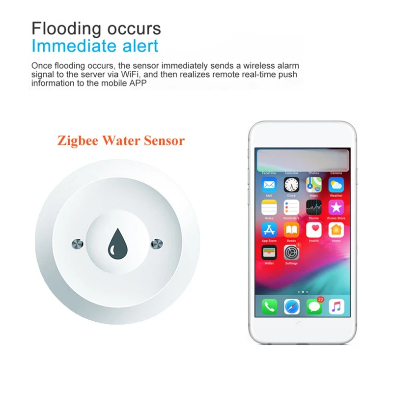 Zigbee Water Immersion Sensor Smart Life Leakage Sensor Water Linkage Alarm App Remote Monitoring Water Leak Detector