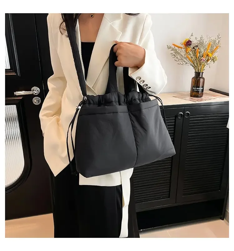 

Nylon Drawstring Bucket Bag 2025 - Women's Lightweight Shoulder/Crossbody, Durable for Casual, Travel & School Essentials