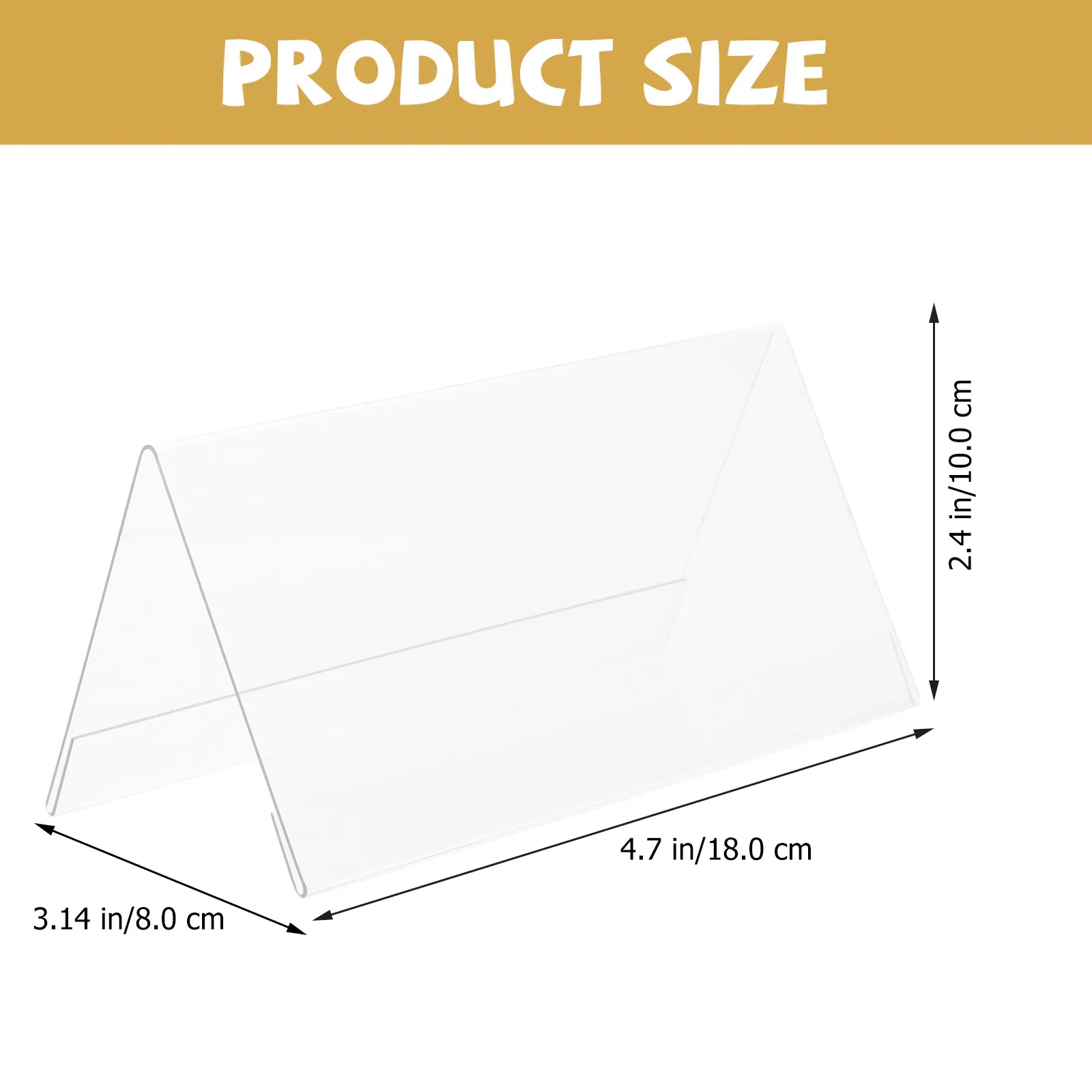 Clear Acrylic Vertical Display Stand Conference Name Plate Stable Double-Sided Sign Holder for Meeting Restaurant Wedding