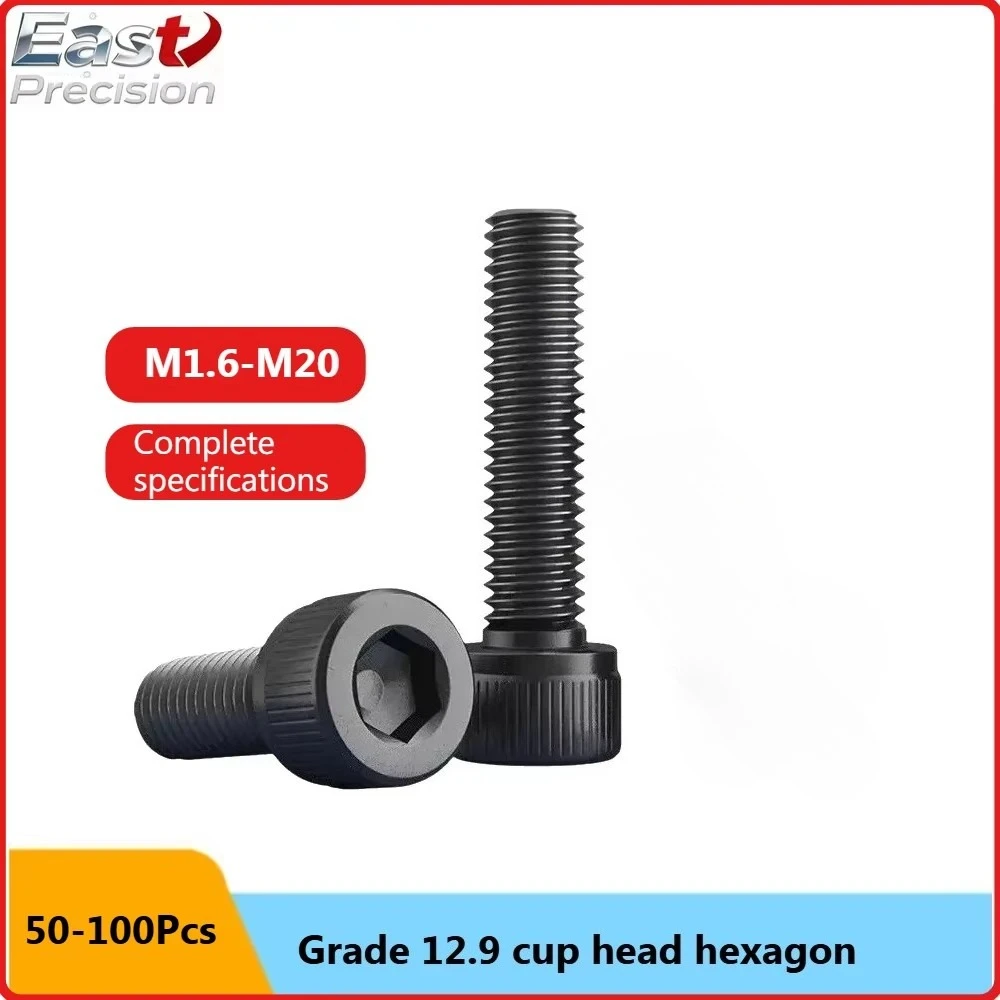 

12.9 Grade Hexagon Screw High Strength Cylindrical Head Bolt Black Cup Head Screw M2M3M4M5M6-M20