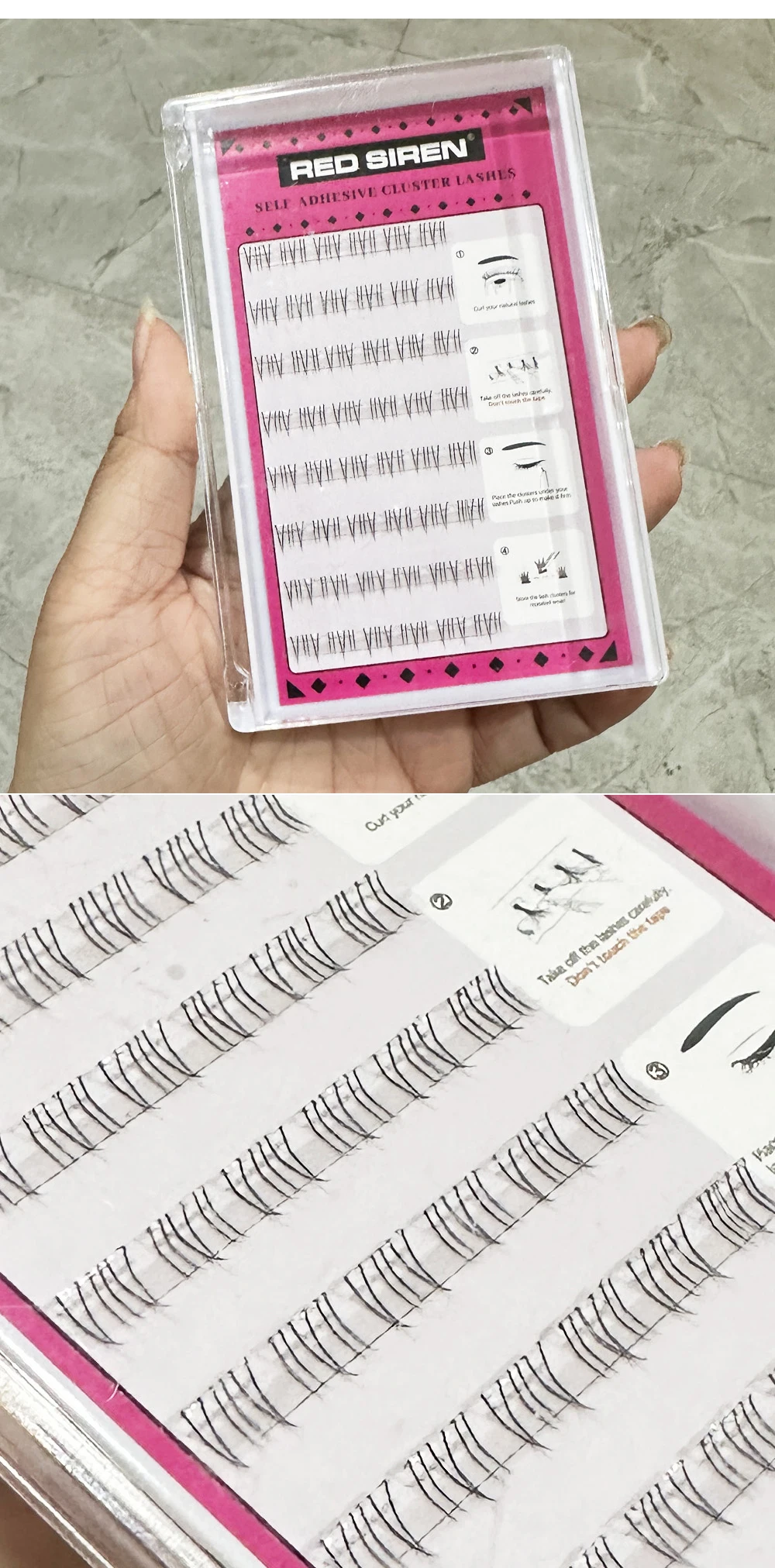 Selbstklebende untere Wimpern, kein Kleber erforderlich, wiederverwendbar unter der Wimpern, koreanisch/Make-up, DIY, individuelle Manga-Wimperncluster – Detail 10