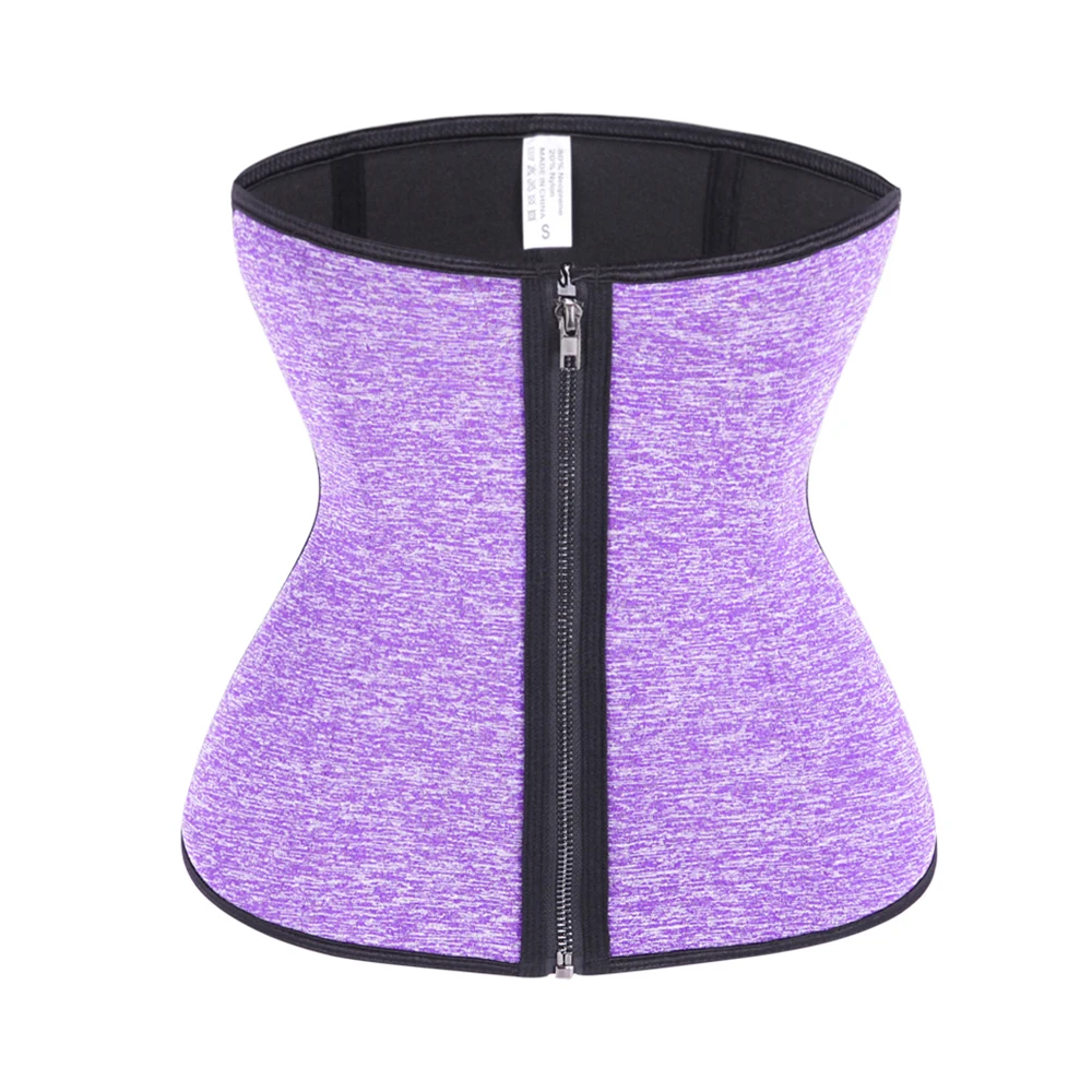 Neoprene Waist Trainer Zip And Hook Corset Women Purple Blue Slim Korset Shapewear