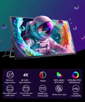 EVICIV T118 Velký 18palcový 4K přenosný herní monitor 3840*2160 pro Starfield Steam Decks XBOX PS5 mobilní displej s stojánkem 10 nejlepší prodej OLED displej pro Galaxy S10 Plus - №9