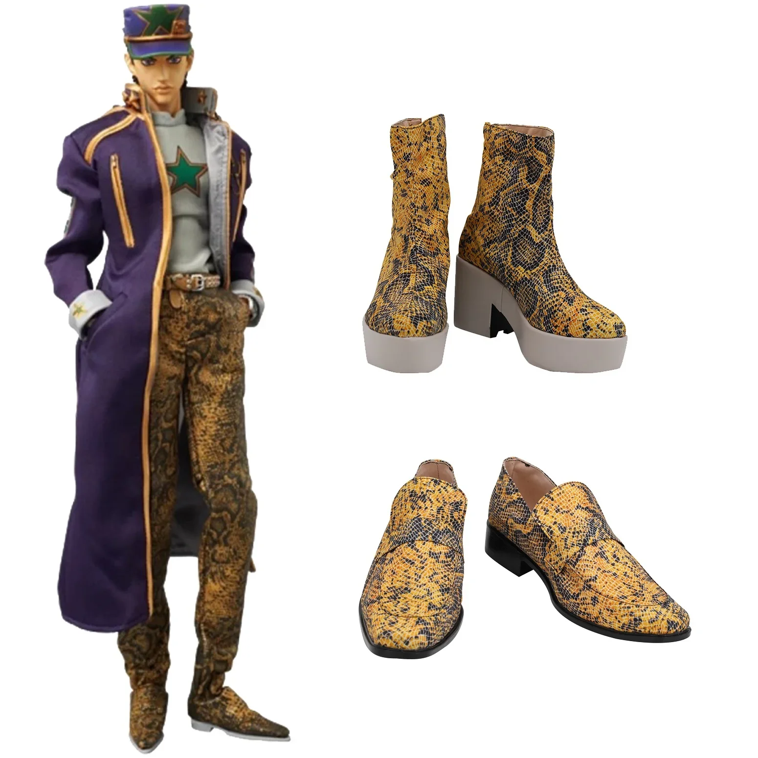 Anime JoJo's Bizarre Adventure 6 Stone Ocean Kujo Jotaro Cosplay Shoes Women Men Boots Custom Made Halloween Costumes Props