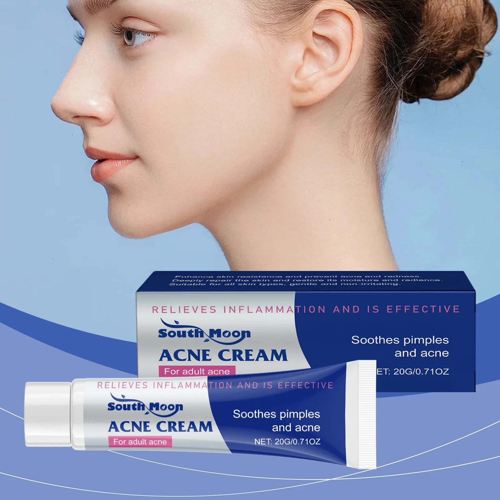 20/40/60g Anti Acne Cream Oil Control Repair Pimple Spot Remove Acne Mark Cleaning Refreshing Moisturizer Skin Pore Shrink Cream view 3