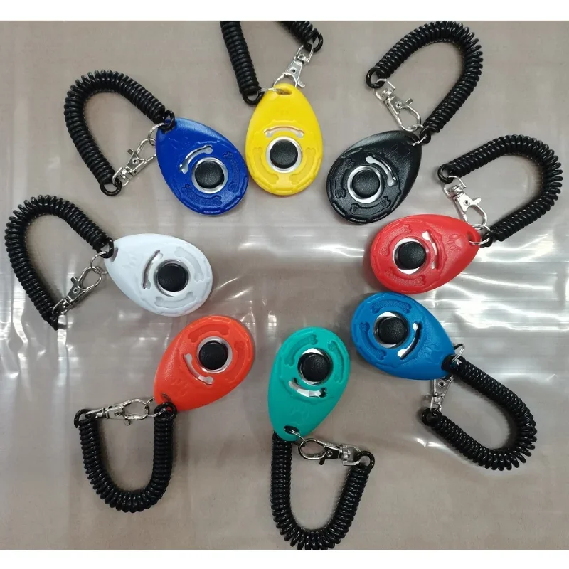 5Pcs Dog Training Clicker Pet Cat Plastic New Dogs Click Trainer Aid Tools Adjustable Wrist Strap Sound Key Chain Dog Supplies