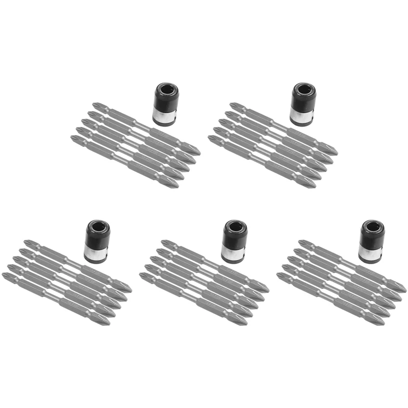 

25Pcs S2 Screwdriver Bits Set 100Mm Phillips Strong Magnet Driver Steel Double Head Hex Shank With Magnetizer Ring-AT36
