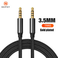 Gold-Plated 3.5mm To 3.5 mm TRRS 4 Pole Long Aux Cable For Phone Headset Microphone Car Music HIFI Stereo Sound Audio Connector