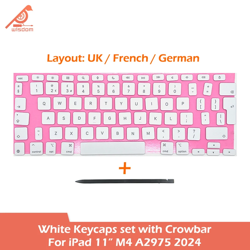 White UK French German Layout Keycaps Keys For For iPad Pro 11