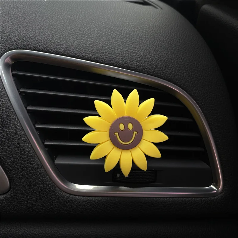 Car Fashion Multiflora Sunflower Car Air Outlet Fragrant Perfume Clip Air Freshener Diffuser Car Accessories Interior Decoration