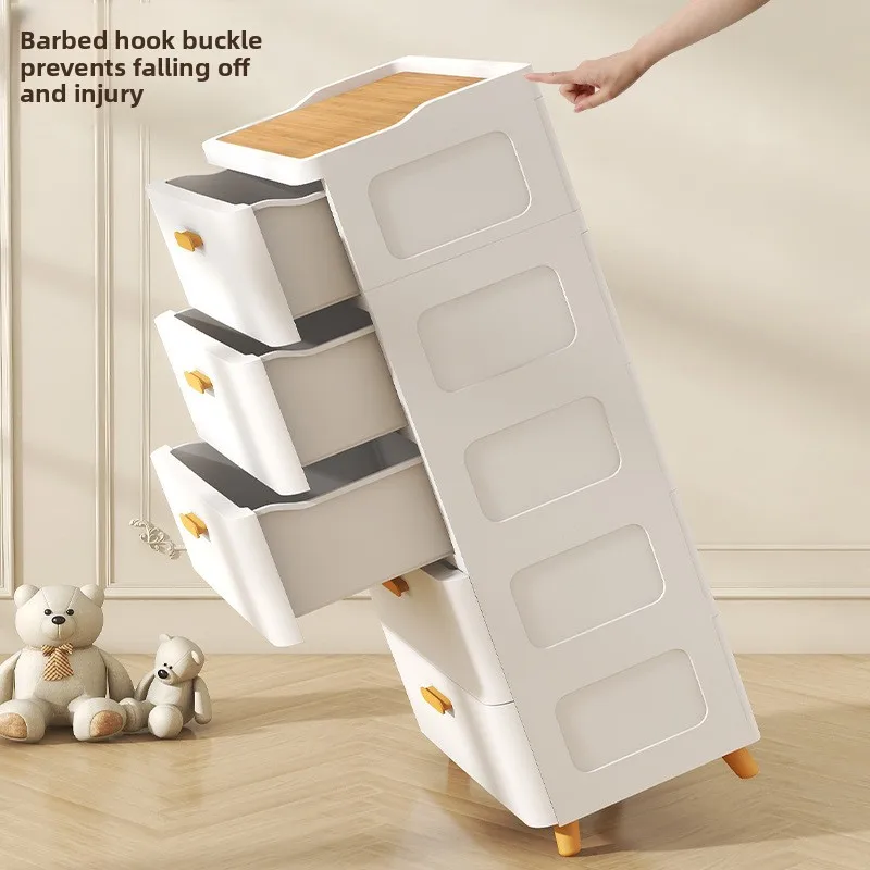 Plastic Storage Cabinet Five Drawer Bedroom Living Room Bedside Furniture Chest of Drawers for Bedroom Storage Cabinet