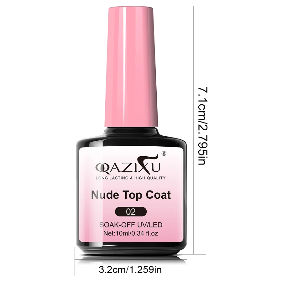 10 مللي نقع قبالة عارية الوردي معطف فوقي للأظافر UV هلام البولندية شبه دائمة وظيفية مانيكير معطف فوقي مسمار الفن تصميم أداة