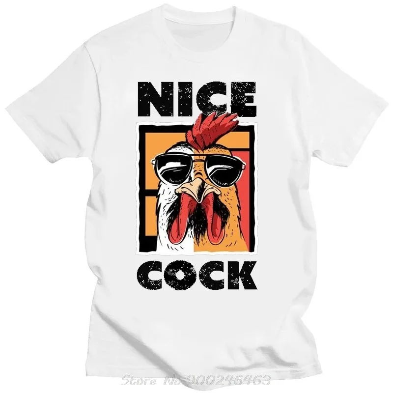 Nice Cock Cool Chicken T-shirt Funny Graphic T Shirt Casual Short Sleeve Men Clothing Tees Tops Summer Streetwear Cotton Tshirt