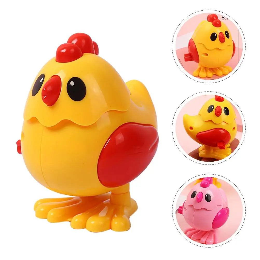 6 Pcs Wind Up Chicken Toys Plastic Toddler Clockwork Spring Toys Easy Grasp Improve Coordination Imagination Party Gifts Real