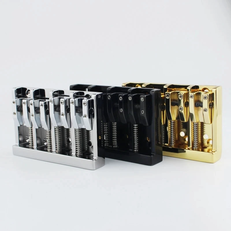 4 String High Mass Vintage Machined Adjustable Bass Bridge Chrome /Gold/Black