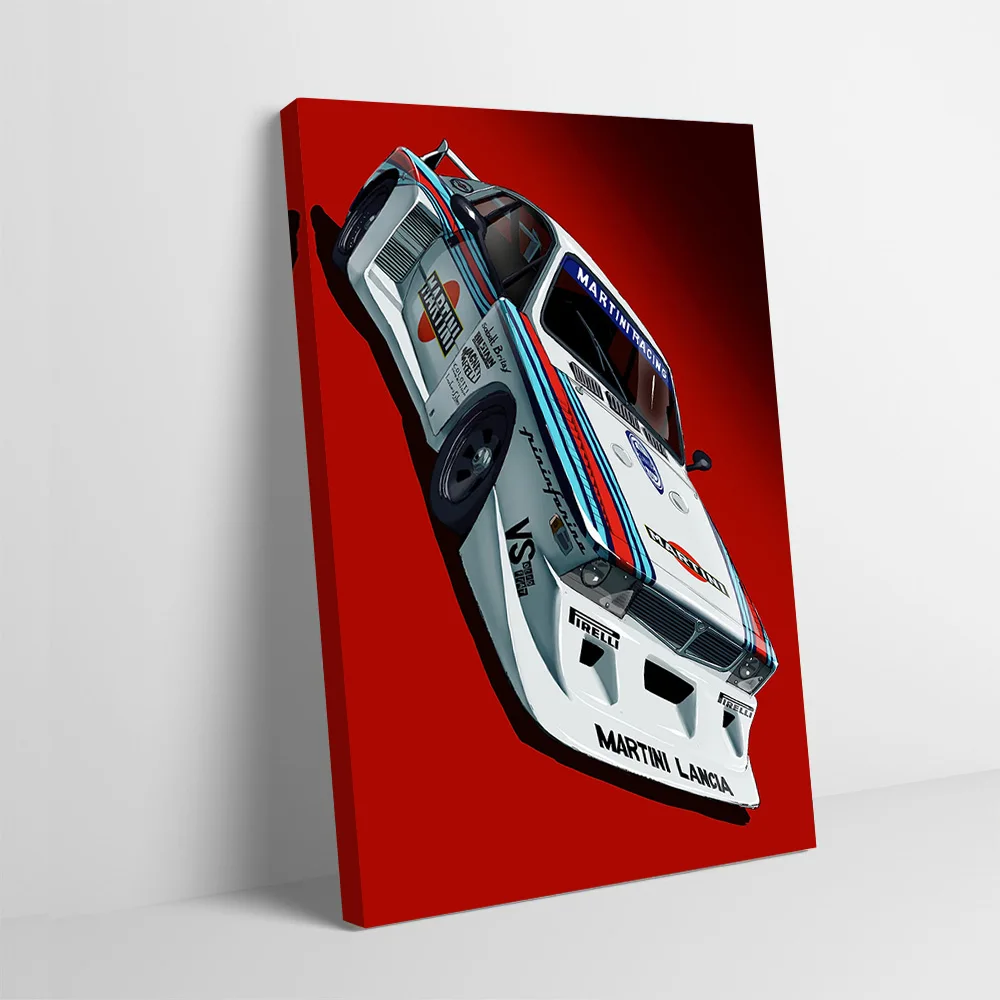 Martini Sports Racing Car Poster Customizable Printed Canvas Painting for Pictures Wall Art Home and Decoration Bathroom Decor