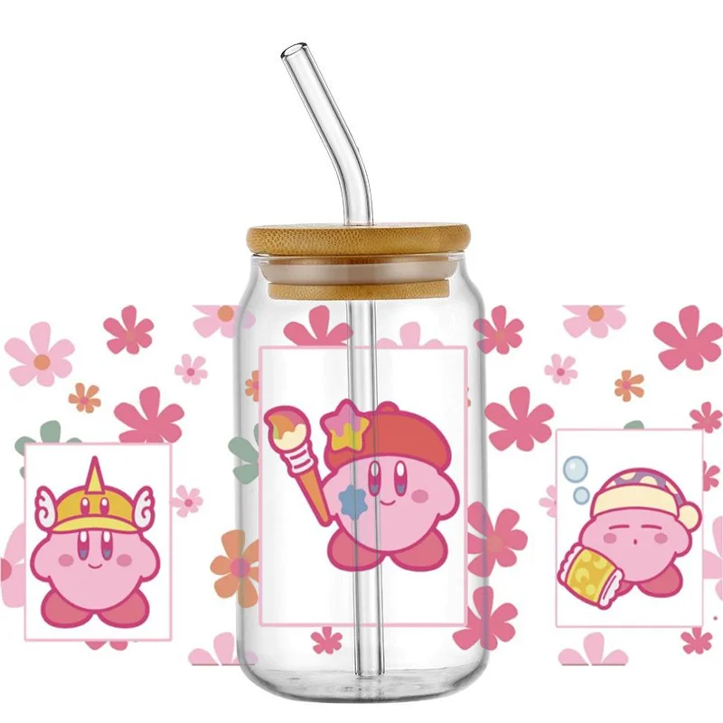 Miniso Jogo Dos Desenhos Animados Decalque, DIY Auto Adesivo Caneca Adesivo, Envoltório Transferência Adesivo, Etiqueta Personalizada, Decalque, 16oz, Libbey UV, Copo DTF