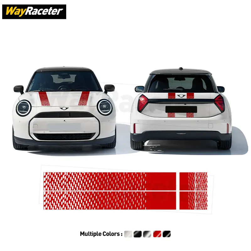 

4 шт./компл. тюнер макси автомобиля Enigne, виниловая наклейка на капот, полоса на багажник, наклейка для MINI Cooper 2025 F66 JCW F67 F65 J01