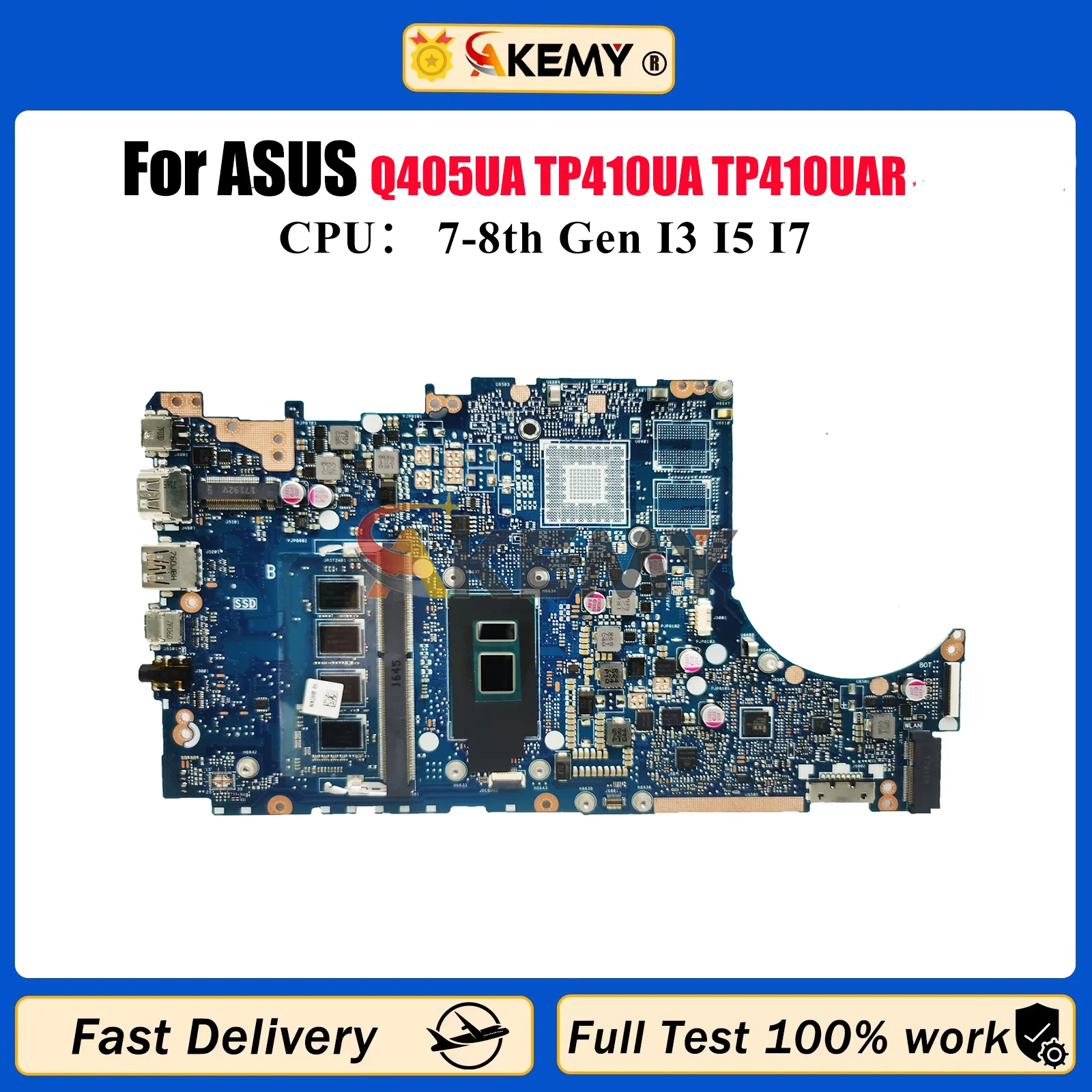 

TP410UA Laptop Motherboard For ASUS TP410U Q405UA TP410UR TP410UF TP410UQ TP410UAR TP410URR Mainboard With I3 I5 I7 CPU tests OK