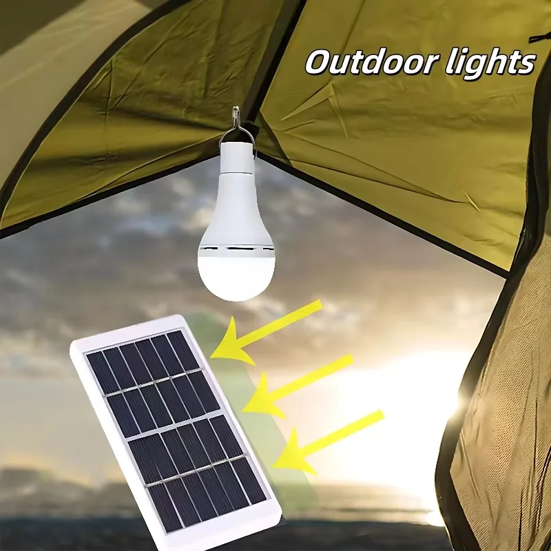 

Portable LED Solar Lamp Bulb Outdoor Waterproof Hanging Garden Light for Camping Hiking Fishing Emergency Tent Home Decor