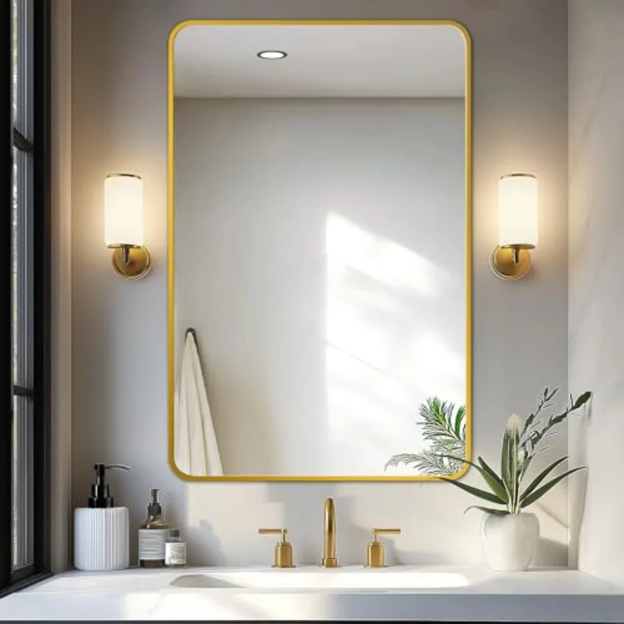 

Bathroom Vanity Mirror Black Framed Bathroom Mirror for Over Sink High-Definition Bathroom Mirror Versatile Bathroom Vanity Mir