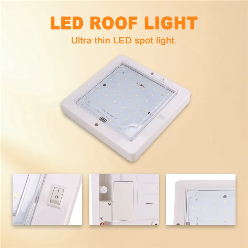 高品質 9W 12V 車 キャンピングカー RV LED 室内ルーフ天井灯 ドームライト