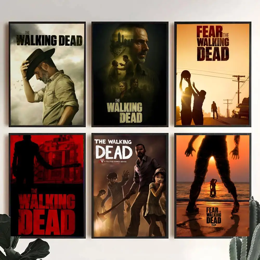 Movie The W-Walking Dead Poster Decorative Wall Art Stickers Mural For Home Living Room Hallway Decor Gift