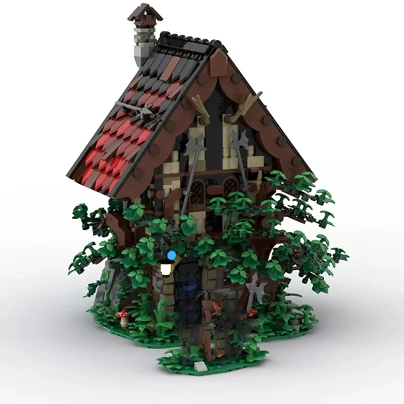 Moc średniowieczna architektura magiczny warsztat modułowy model zamku DIY kreatywny montaż klocki zabawki prezent dla dzieci