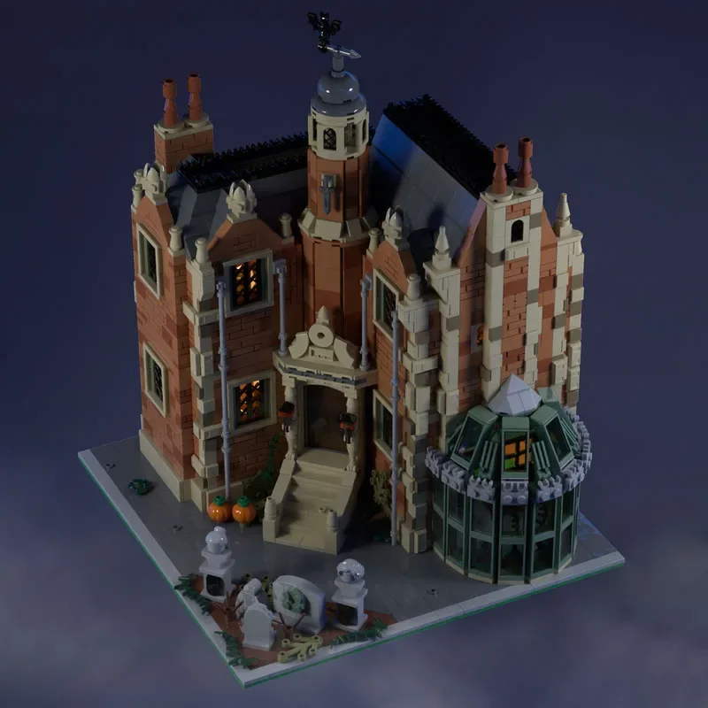 Novo modelo de construção de bloco de construção moc, módulo de castelo de casa assombrada medieval, presente de bloco de construção, brinquedo infantil diy conjunto de montagem