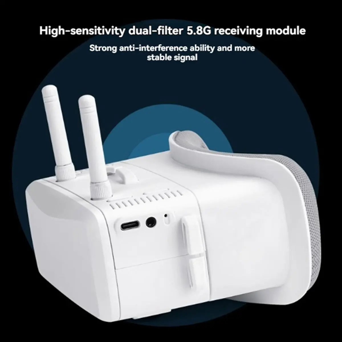 (A21Z) VR100 5.8Ghz FPV Goggles 40CH Dual Antenna 3 Inch Screen Focus Adjustable for Racing Drone Micro-Type Whoop
